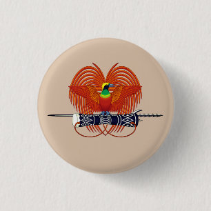Bóton Redondo 2.54cm Emblema Nacional Papua-Nova Guiné