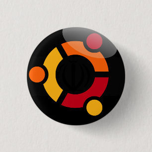 Bóton Redondo 2.54cm emblema Ubuntu Linux