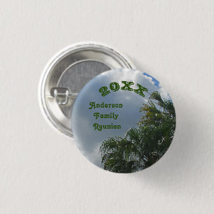 Bóton Redondo 2.54cm Encontro de Família da Palmeira Tropical na Praia