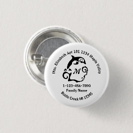 Bóton Redondo 2.54cm Endereço residencial da família de natação de golf