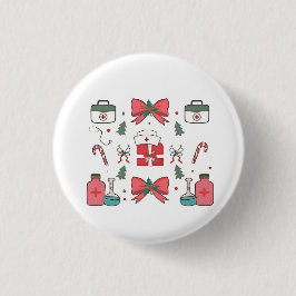 Bóton Redondo 2.54cm Enfermeira Coquete Arco Natal Personalizado Enferm