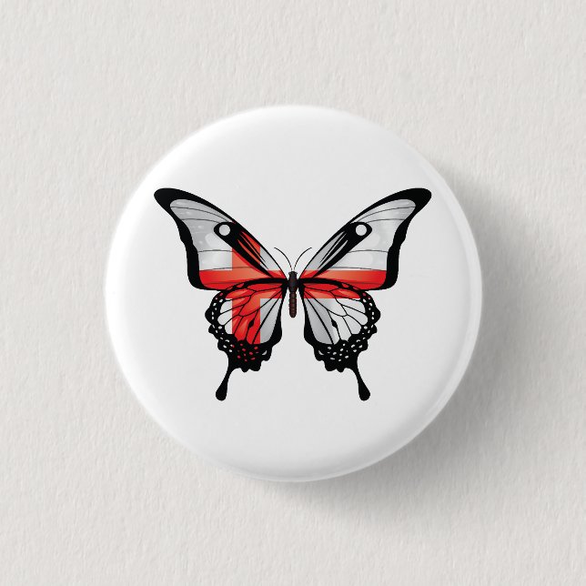 Bóton Redondo 2.54cm England Swallowtail Butterfly Flag (Frente)