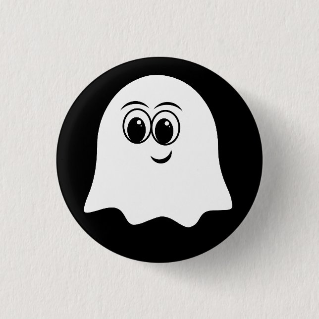 Bóton Redondo 2.54cm Engraçado Fantasma emoji! (Frente)