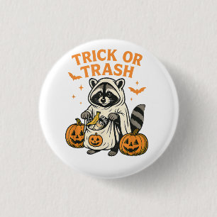 Bóton Redondo 2.54cm Engraçado Raccoon Trick ou Trash Halloween