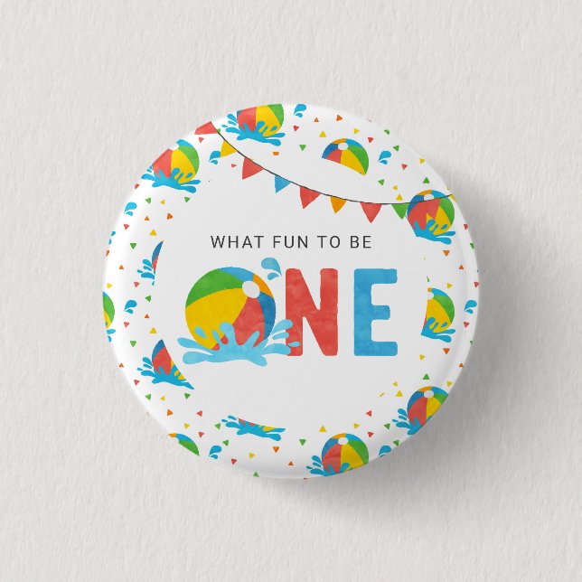 Bóton Redondo 2.54cm Entregas de decoração de aniversário de piscina (Frente)