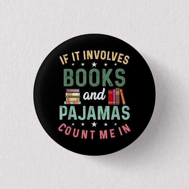 Bóton Redondo 2.54cm ENVOLVE LIVROS E PIJAMAS EU PARTICIPO Funny Read (Frente)