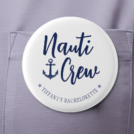 Bóton Redondo 2.54cm Equipe Nauti Âncora Festa de Solteira Náutica