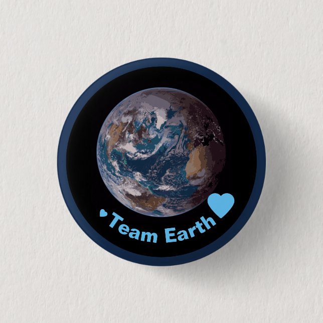 Bóton Redondo 2.54cm "Equipe Terra" Blue Marble (Frente)