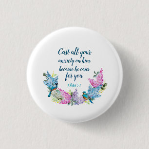 Bóton Redondo 2.54cm Escritura 1 Peter 5:7