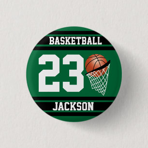 Bóton Redondo 2.54cm Escuro e Negro de Basquete Personalizado