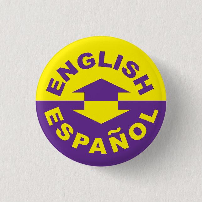 Bóton Redondo 2.54cm Espanhol Inglês - Eu Falo Espanhol (Frente)