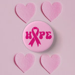 Bóton Redondo 2.54cm Esperança da Fita de Consciência do Cancer da Mama<br><div class="desc">A fita cor-de-rosa tornou-se o símbolo universal do cancer da mama,  aumentando a sensibilização,  o apoio e juntando as mulheres em solidariedade.</div>