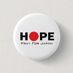 Bóton Redondo 2.54cm ESPERANÇA - Pray para os pinos de Japão