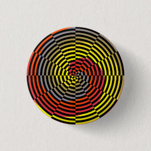 Bóton Redondo 2.54cm Espiral Azul Vermelho por Kenneth Yoncich