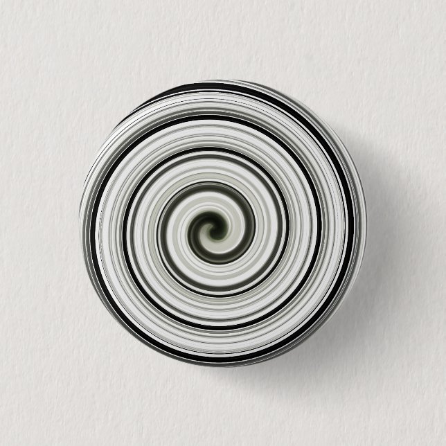 Bóton Redondo 2.54cm Espiral branca e negra (Frente)