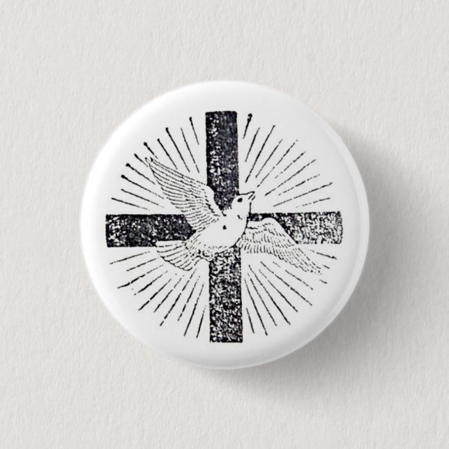 Bóton Redondo 2.54cm Espírito Santo 1" botão (Frente)