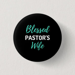 Bóton Redondo 2.54cm Esposa do Pastor Abençoada