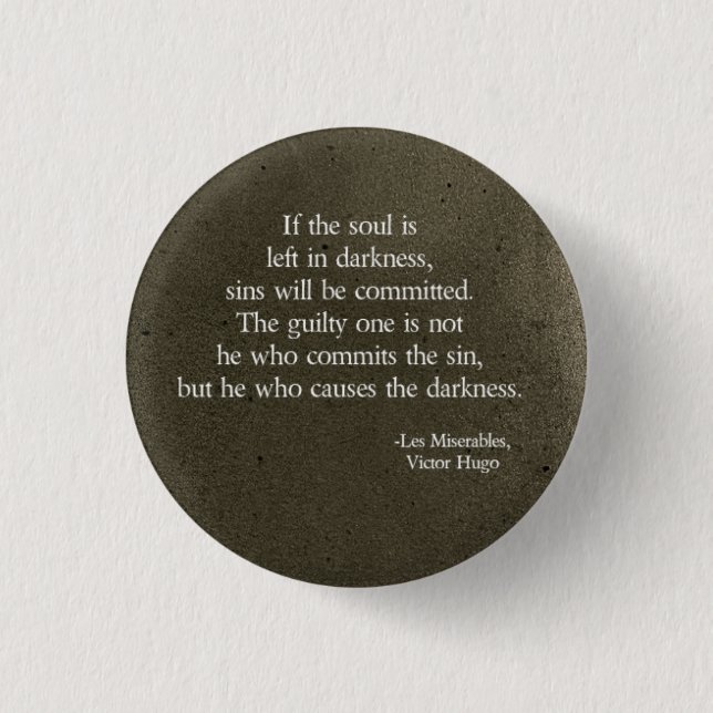 Bóton Redondo 2.54cm esquerda na escuridão (Frente)