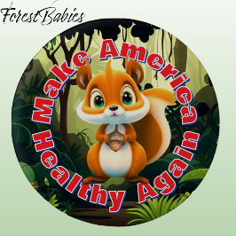 Bóton Redondo 2.54cm Esquilo Torna A América Saudável Novamente Ambient