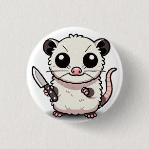 Bóton Redondo 2.54cm Estabilidade: O Botão Kawaii Possum