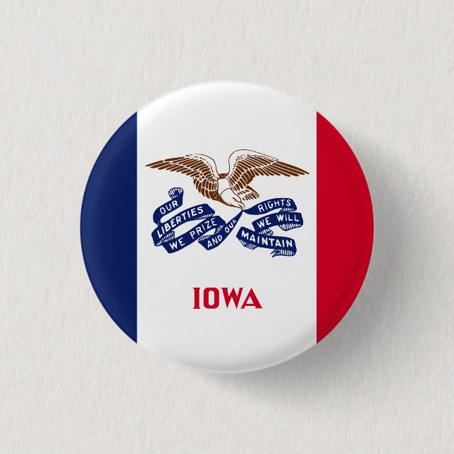 Bóton Redondo 2.54cm Estado de Iowa USA (Frente)