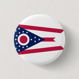 Bóton Redondo 2.54cm Estado do Ohio Flag USA