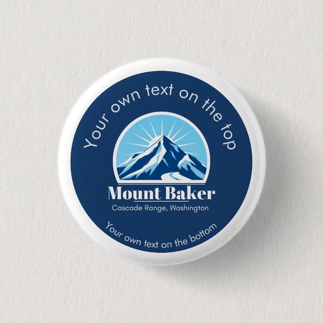 Bóton Redondo 2.54cm Estância de esqui Mount Baker Cascade Washington  (Frente)