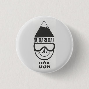Bóton Redondo 2.54cm Estância de esqui Vintage Sugarloaf no Maine Nova
