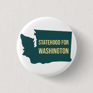 Bóton Redondo 2.54cm Estatidade para Washington Piada Retro Minimalista