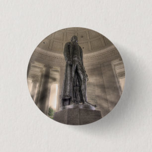Bóton Redondo 2.54cm Estátua de bronze memorável de Thomas Jefferson
