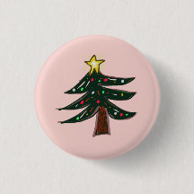 Estrela Rosa de Árvore de Natal Desenhada à Mão