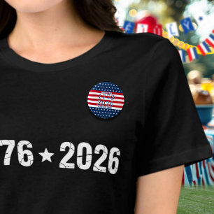 Bóton Redondo 2.54cm Estrelas e Listras Semiquincentenário América 1776