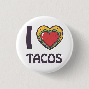 Bóton Redondo 2.54cm Eu adoro Tacos