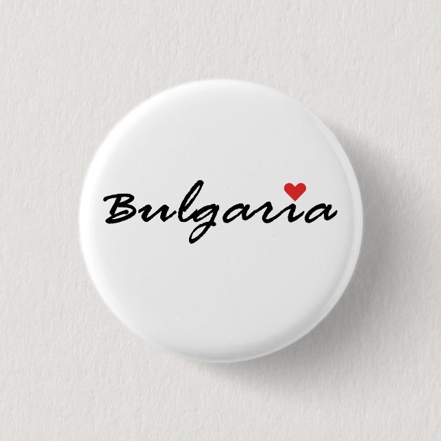 Bóton Redondo 2.54cm Eu amo a Bulgária (Frente)