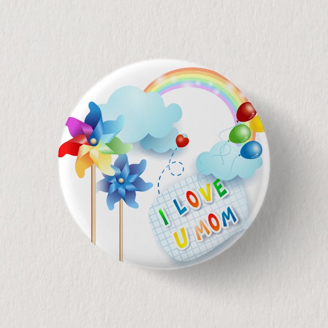 Bóton Redondo 2.54cm Eu amo a tua mãe (Frente)