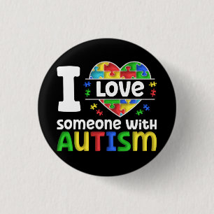Bóton Redondo 2.54cm Eu Amo Alguém Com Autismo, Presente De Consciência