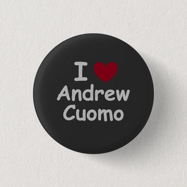 Bóton Redondo 2.54cm Eu Amo Andrew Cuomo (Frente)