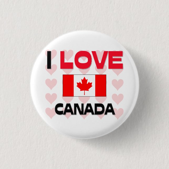 Bóton Redondo 2.54cm Eu amo Canadá (Frente)