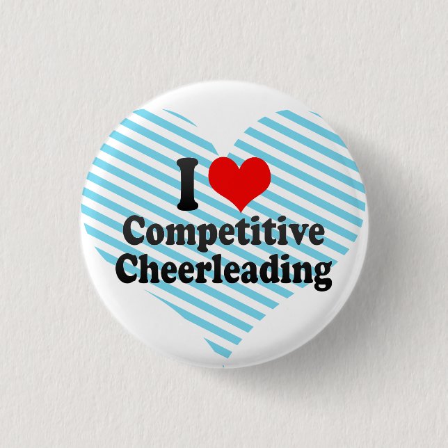 Bóton Redondo 2.54cm Eu amo Cheerleading competitivo (Frente)
