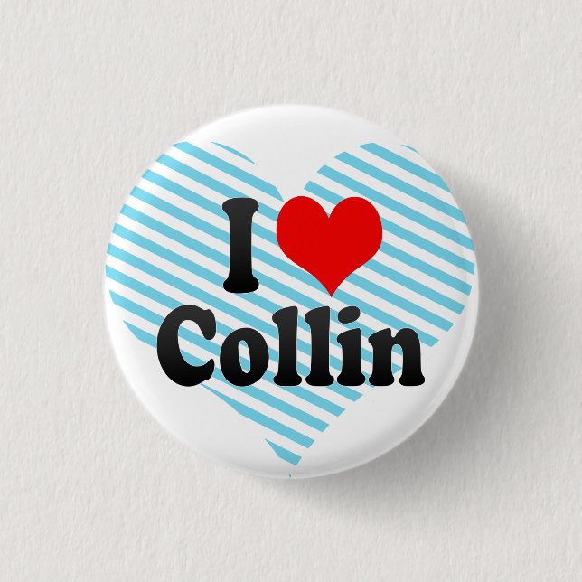 Bóton Redondo 2.54cm Eu amo Collin (Frente)