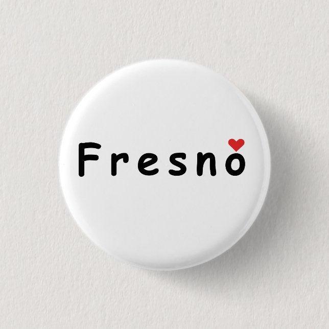 Bóton Redondo 2.54cm Eu amo Fresno (Frente)
