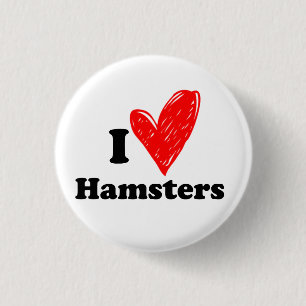 Bóton Redondo 2.54cm Eu amo Hamsters