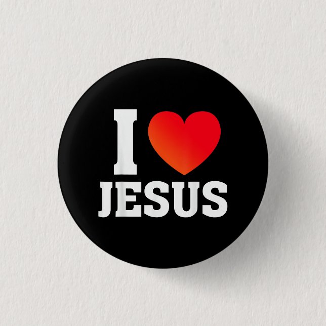 Bóton Redondo 2.54cm Eu Amo Jesus (Frente)