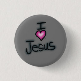 Bóton Redondo 2.54cm Eu Amo Jesus Eu Amo Jesus 