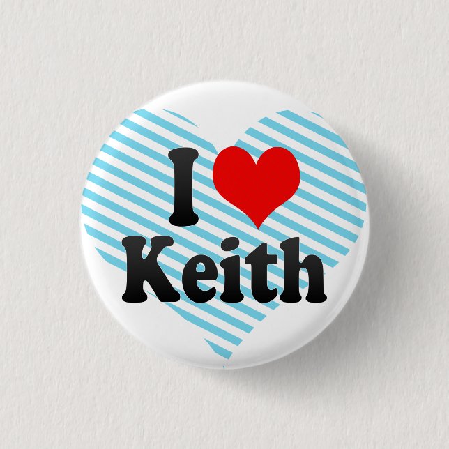 Bóton Redondo 2.54cm Eu amo Keith (Frente)