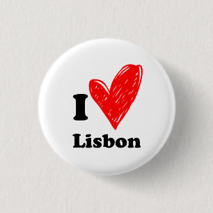 Bóton Redondo 2.54cm Eu amo Lisboa
