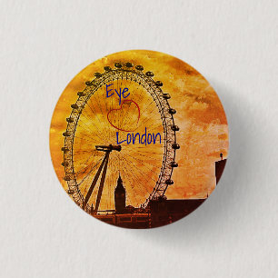 Bóton Redondo 2.54cm Eu amo London Button