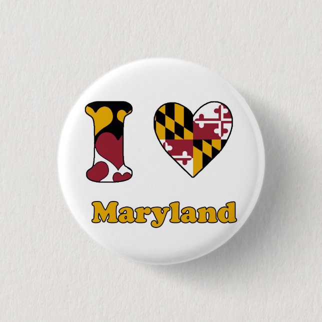 Bóton Redondo 2.54cm Eu amo Maryland (Frente)