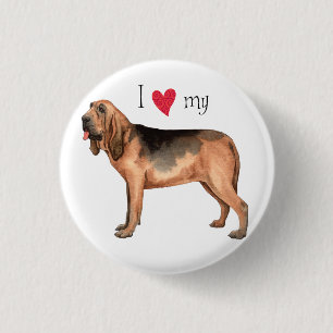 Bóton Redondo 2.54cm Eu amo meu Bloodhound