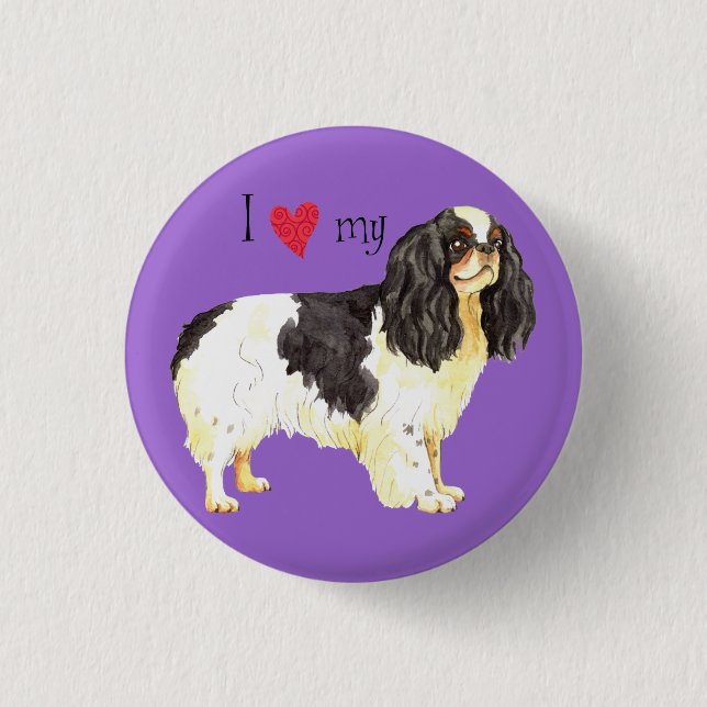 Bóton Redondo 2.54cm Eu amo meu Brinquedo inglês espanhol (Frente)